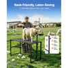 VEVOR Goat Milking Stand, 600 lbs Heavy Duty Goat Stand with Feed Bin, Adjustable Headpiece & Tool Basket, Stanchion for Grooming & Hoof Trimming, Metal Livestock Platform for Sheep, 47" x 23", Black