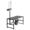 VEVOR Goat Milking Stand, 600 lbs Heavy Duty Goat Stand with Feed Bin, Adjustable Headpiece & Tool Basket, Stanchion for Grooming & Hoof Trimming, Metal Livestock Platform for Sheep, 51" x 23", Black