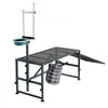 VEVOR Goat Milking Stand, 600 lbs Heavy Duty Goat Stand with Ramp & Feed Bin, Adjustable Headpiece & Tool Basket, Stanchion for Grooming & Hoof Trimming, Metal Livestock Platform for Sheep Lamb, Black