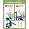 VEVOR Goat Milking Stand, 600 lbs Heavy Duty Foldable Goat Stand with Ramp, Feed Bin & Wheels, Adjustable Headpiece & Basket, Stanchion for Grooming & Hoof Trimming, Metal Livestock Platform for Sheep