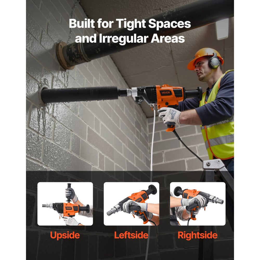 VEVOR diamond core drill in use for tight spaces and irregular areas