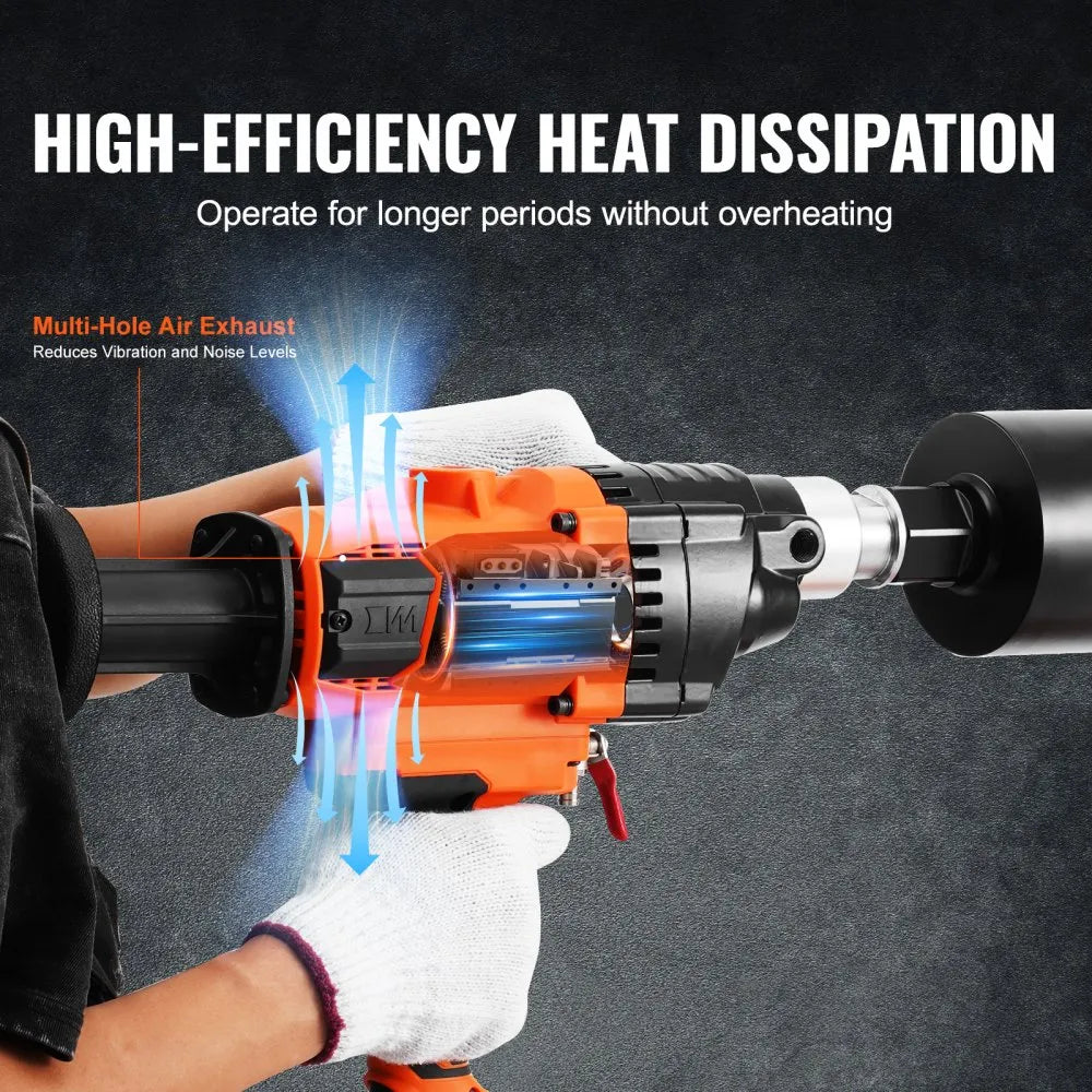 VEVOR Core Drill Machine, 0.8-6.3in Drilling Diameter Handheld Diamond Core Drill Rig with Carrying Case, 2000W Rugged Concrete Core Drill, Wet and Dry Use, For Drilling Concrete and Mixing Paint