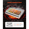 VEVOR Stainless Steel Griddle, 17x13 inch Universal Flat Top Rectangular Plate, Gas Grill Griddle for BBQ Grill, Teppanyaki, Portable Family Cookware with Handle, for Camping Tailgating Party