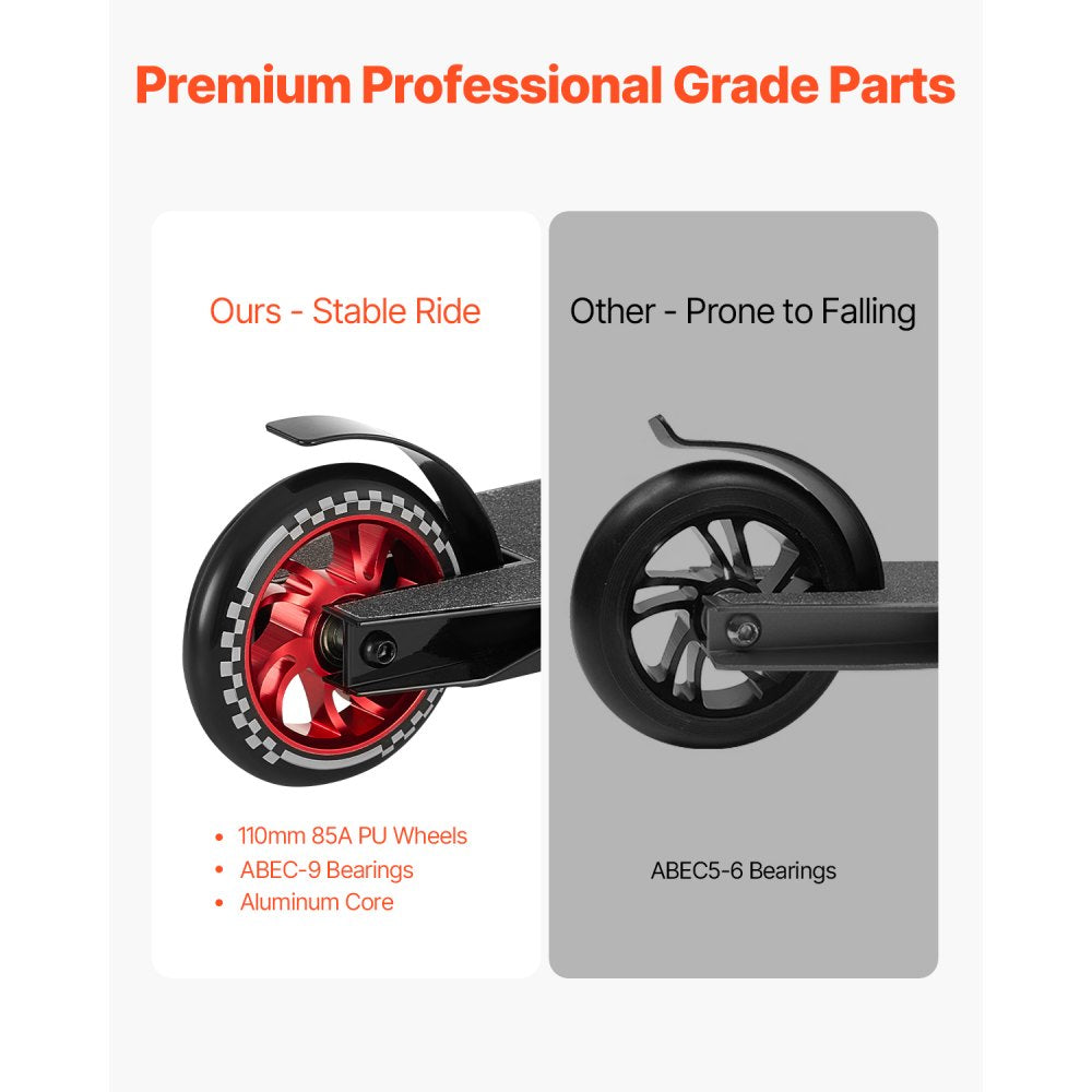 VEVOR Stunt Scooter, Pro Complete Trick Scooters for Kids Ages 11-13 Years, Teens, Adults, Boys, and Girls, Freestyle Street Rider for Intermediate and Beginner, Double Layer Lightweight Aluminum Deck