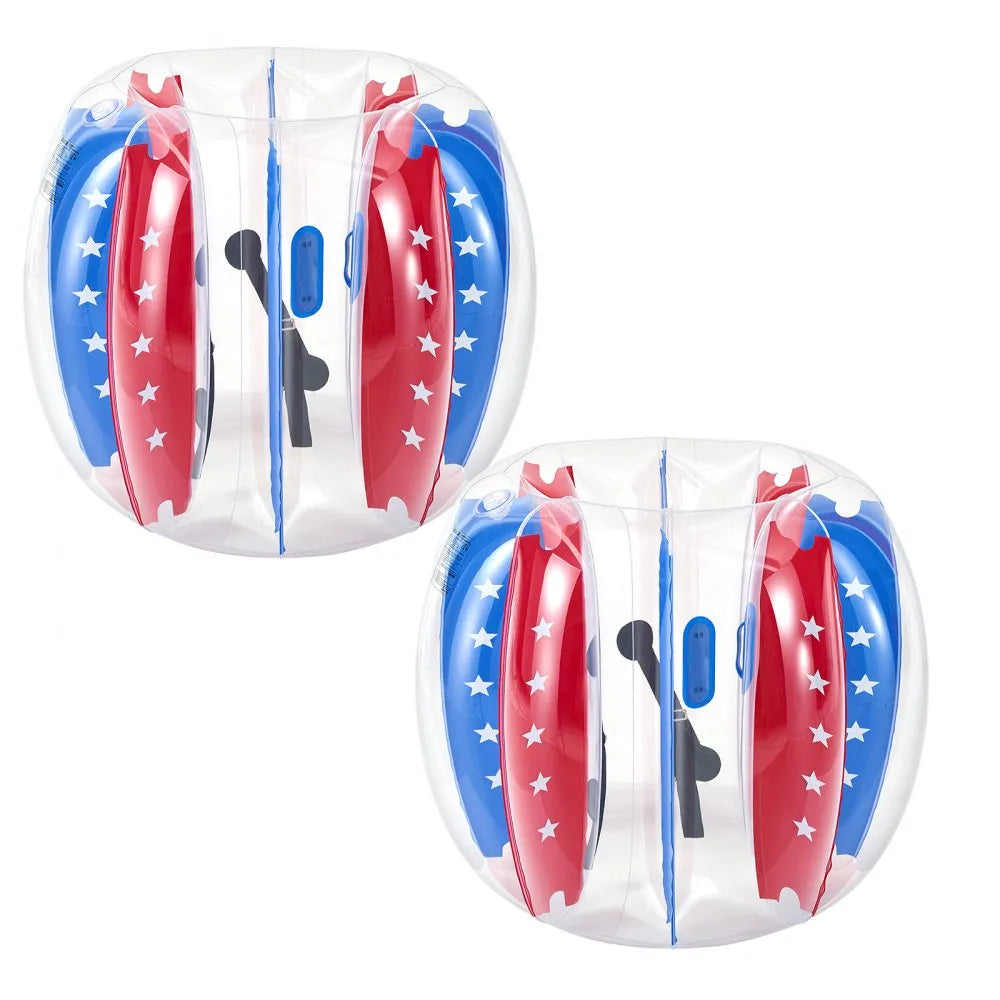 VEVOR 2-Pack Inflatable Bumper Balls 4FT Human Bubble for Teens Blue+Red, for Backyard, Camping, Picnic, Park, Lawn, and Outdoor Team Gameplay, Thickened PVC Material, Sumo Hamster Ball with Handle