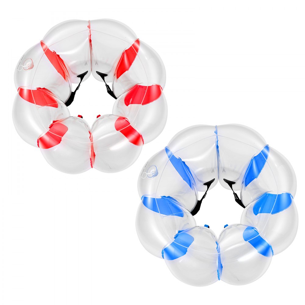 VEVOR 2-Pack Inflatable Bumper Balls 4FT Human Bubble for Teens Blue+Red, for Backyard, Camping, Picnic, Park, Lawn, and Outdoor Team Gameplay, Thickened PVC Material, Sumo Hamster Ball with Handle