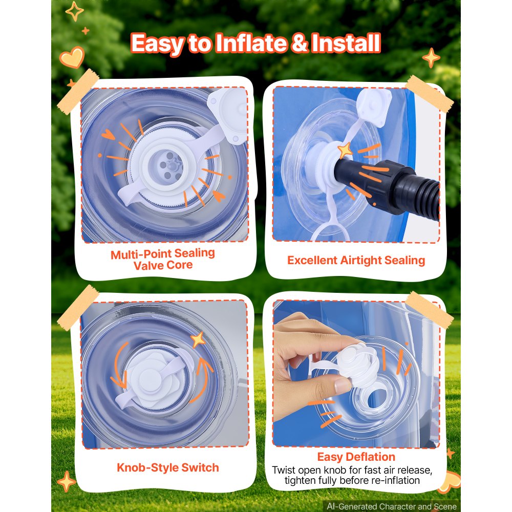 VEVOR 2-Pack Inflatable Bumper Balls 4FT Human Bubble for Teens Transparent, for Backyard, Camping, Picnic, Park, Lawn, and Outdoor Team Gameplay, Thickened PVC Material, Sumo Hamster Ball with Handle