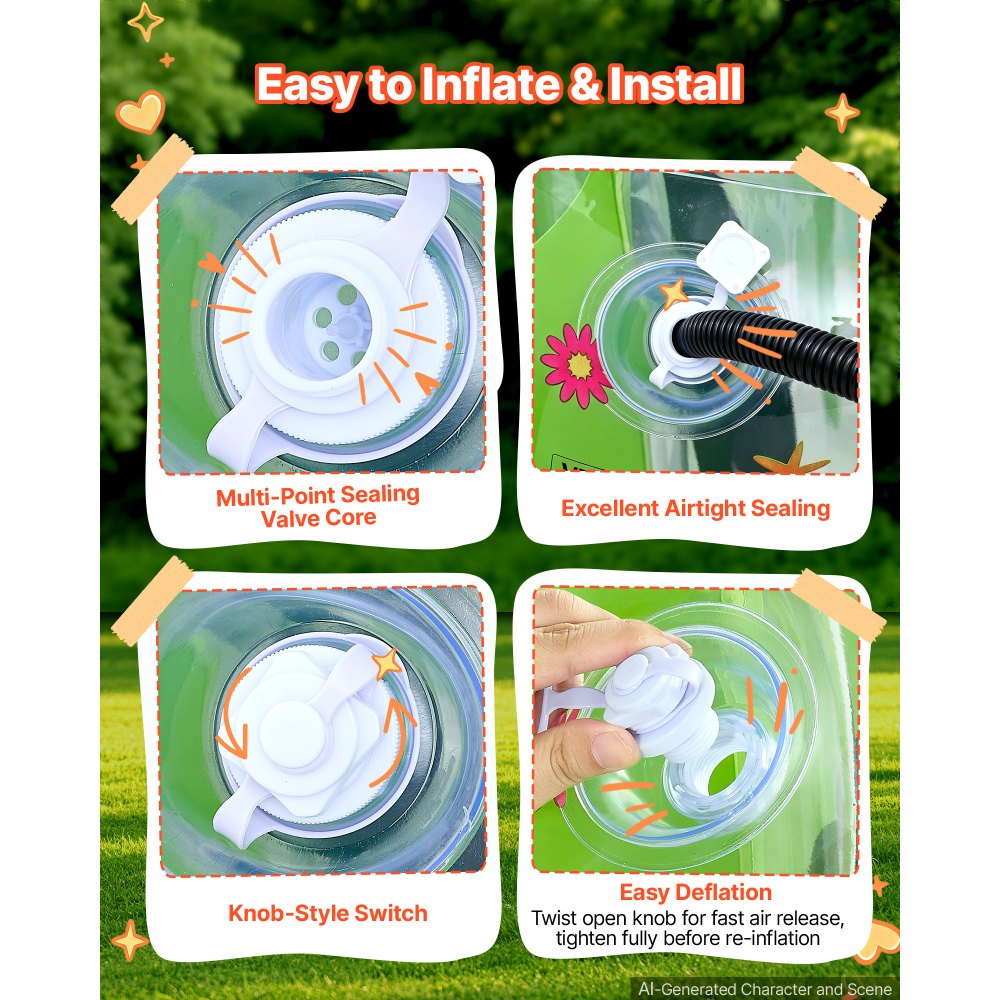 VEVOR 2-Pack Inflatable Bumper Balls 3FT Human Bubble for Kids Transparent, for Backyard, Camping, Picnic, Park, Lawn, and Outdoor Team Gameplay, Thickened PVC Material, Sumo Hamster Ball with Handle