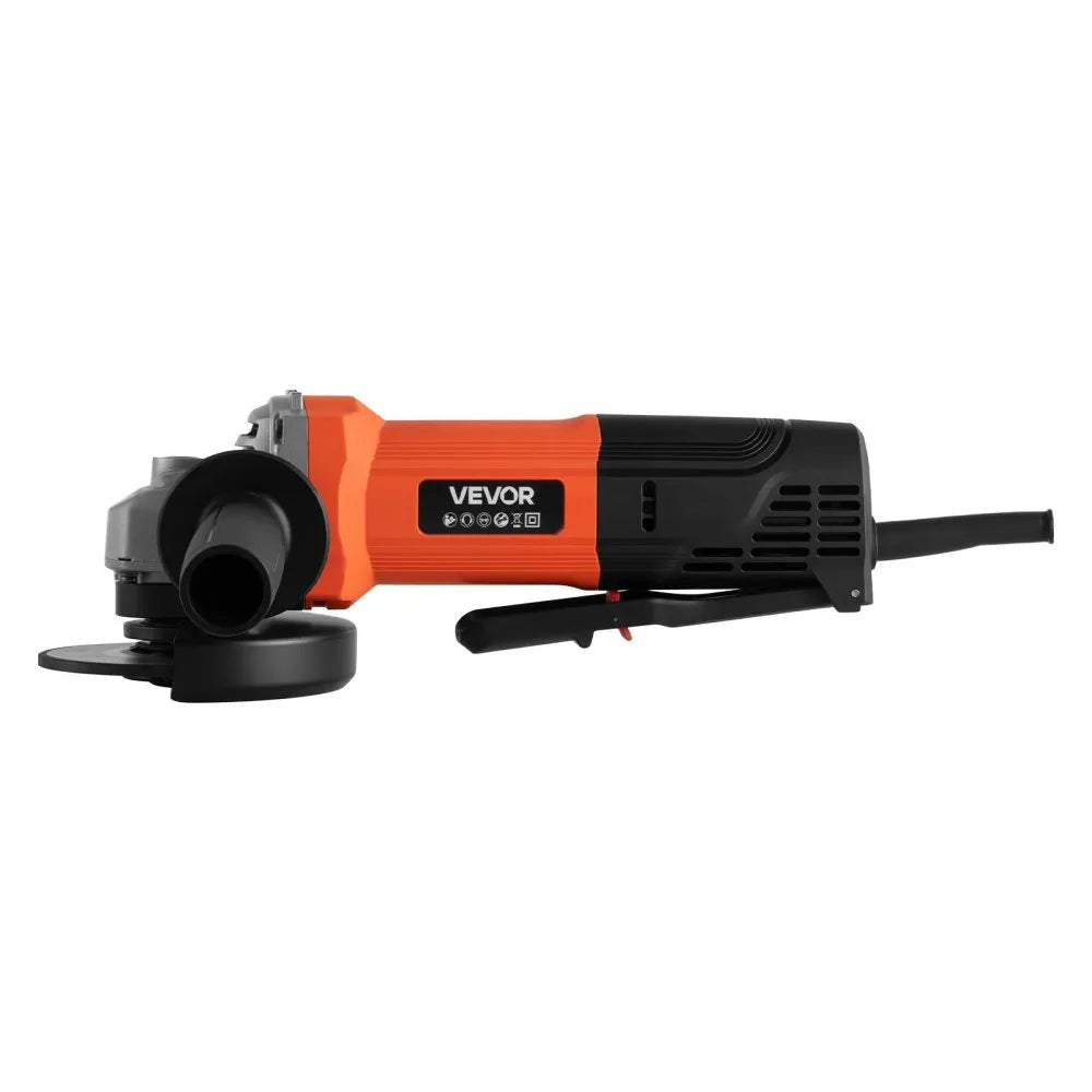 VEVOR Angle Grinder, 4-1/2" Electric Grinder Power Tool, 8Amps 12000RPM High-Speed Corded Angle Grinders with 230° Adjustable Dust Guard for Metal Grinding, Cutting, Rust Removal (Disc Not Included)