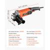VEVOR Angle Grinder, 7" Electric Grinder Power Tool, 13Amps 8500RPM High-Speed Corded Angle Grinders with 270° Adjustable Dust Guard for Metal Grinding, Cutting, Rust Removal (Disc Not Included)
