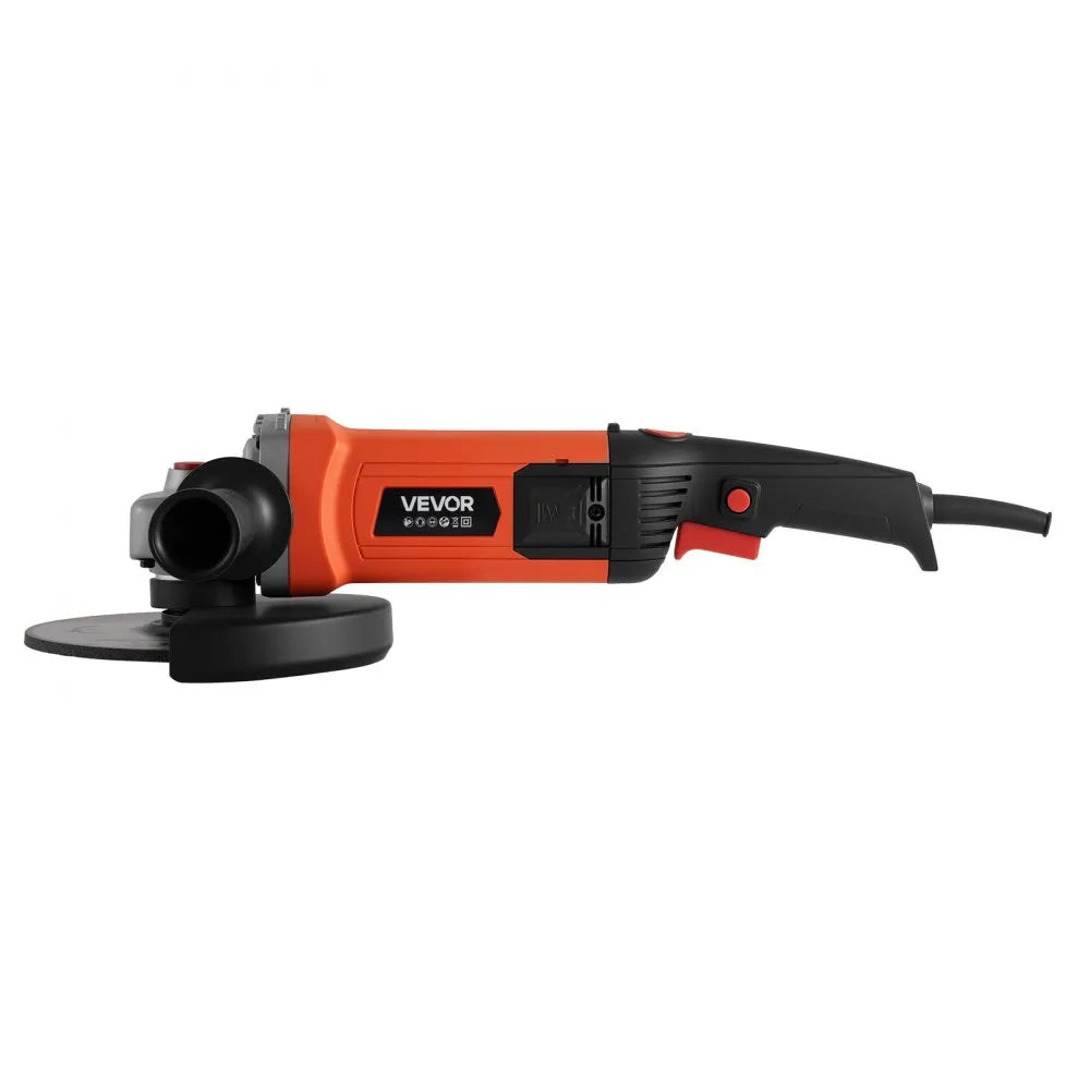 VEVOR Angle Grinder, 7" Electric Grinder Power Tool, 13Amps 8500RPM High-Speed Corded Angle Grinders with 270° Adjustable Dust Guard for Metal Grinding, Cutting, Rust Removal (Disc Not Included)