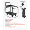 VEVOR Foldable Push Cart Dolly, 700 lbs, Heavy Duty Platform Hand Truck with Wheels, High-Strength Steel, 2 Tier Moving Flatbed Cart, for Warehouse, Garage, Workshop, Office, 28.7 x 18.5 x 32.3 in
