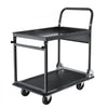 VEVOR Foldable Push Cart Dolly, 700 lbs, Heavy Duty Platform Hand Truck with Wheels, High-Strength Steel, 2 Tier Moving Flatbed Cart, for Warehouse, Garage, Workshop, Office, 28.7 x 18.5 x 32.3 in