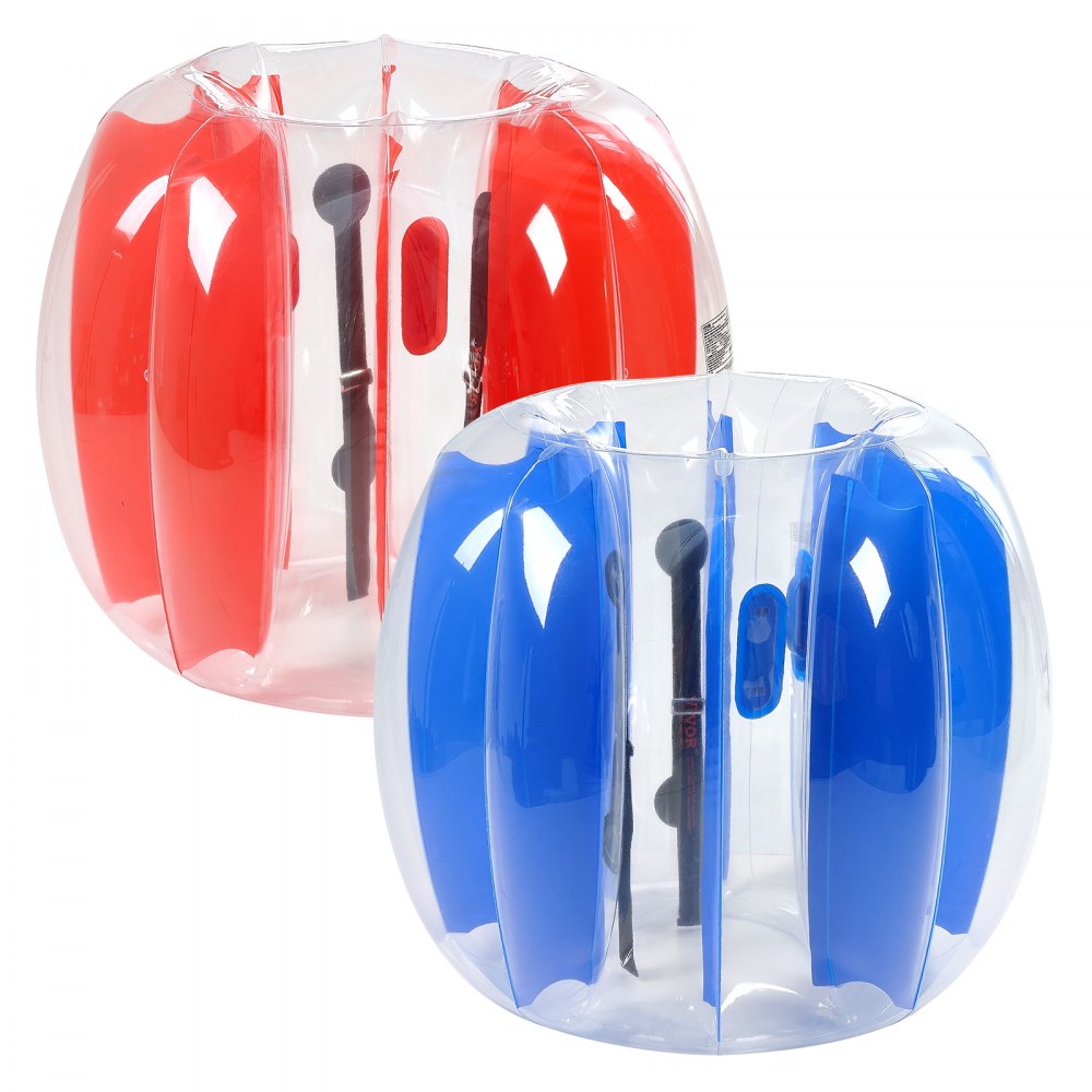 VEVOR Inflatable Bumper Balls 2-Pack, 4FT/1.2M Body Sumo Ball, Durable Thick PVC Human Hamster Bubble Knocker for Outdoor Sports Team Gaming Play, Bopper Toy for Garden Yard Park, Red & Blue