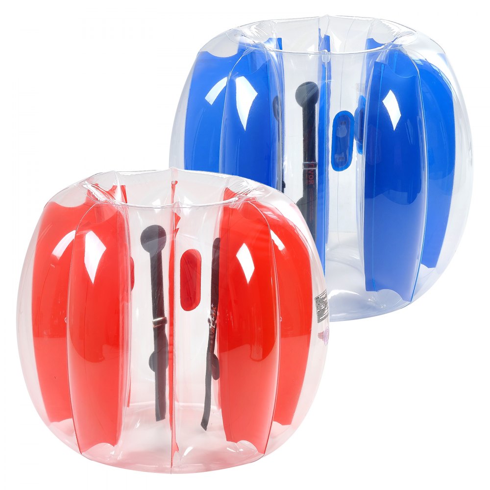 VEVOR Inflatable Bumper Balls 2-Pack, 4FT/1.2M Body Sumo Ball, Durable Thick PVC Human Hamster Bubble Knocker for Outdoor Sports Team Gaming Play, Bopper Toy for Garden Yard Park, Red & Blue