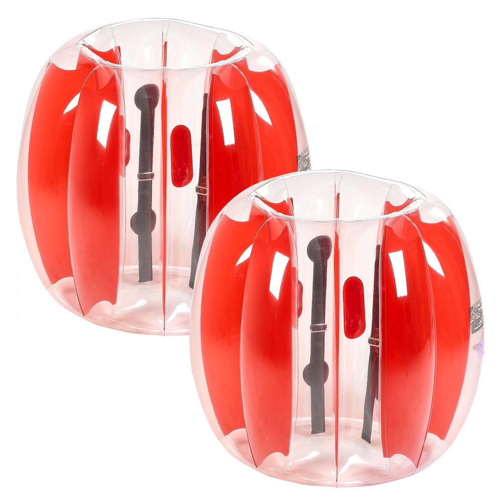 VEVOR Inflatable Bumper Balls 2-Pack, 3FT/0.9M Body Sumo Zorb Ball, Durable Thick PVC Human Hamster Bubble Knocker for Outdoor Sports Team Gaming Play, Bopper Toy for Playground Yard Park, Red Stripes