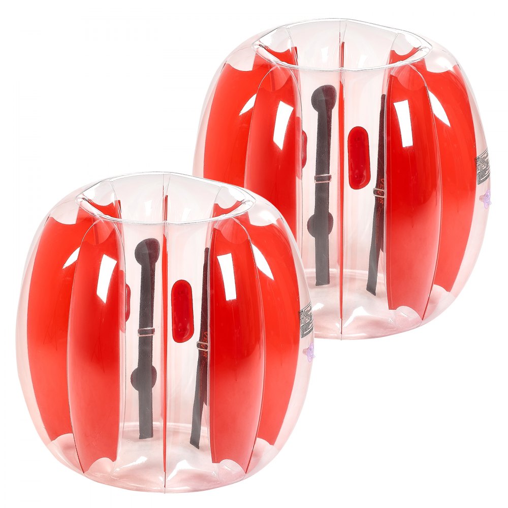 VEVOR Inflatable Bumper Balls 2-Pack, 3FT/0.9M Body Sumo Zorb Ball, Durable Thick PVC Human Hamster Bubble Knocker for Outdoor Sports Team Gaming Play, Bopper Toy for Playground Yard Park, Red Stripes