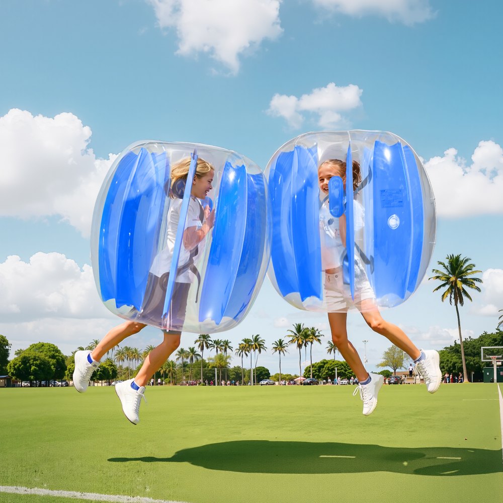 VEVOR Inflatable Bumper Balls 2-Pack, 3FT/0.9M Body Sumo Ball, Durable Thick PVC Human Hamster Bubble Knocker for Outdoor Team Gaming Play, Bopper Toy for Playground Yard Park, Blue Stripes