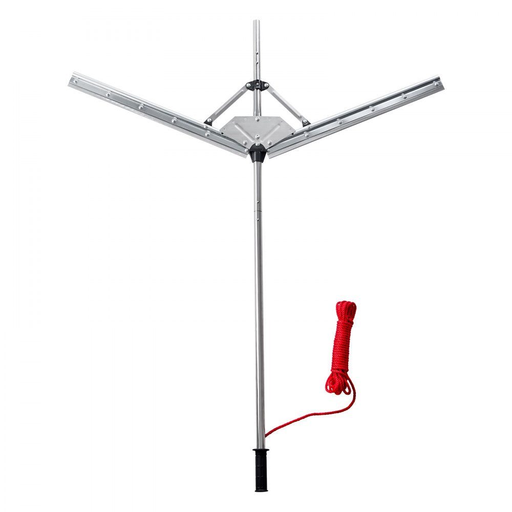 VEVOR Lake Weed Cutter, Pond Aquatic Plant Cutting Tool with 48 in Max. Cut Width, Sharp and Heavy-Duty Steel Blades, Pond Rake with 30 ft Throw Rope, for Cattail, Phragmites, Lilly Pads & Chara