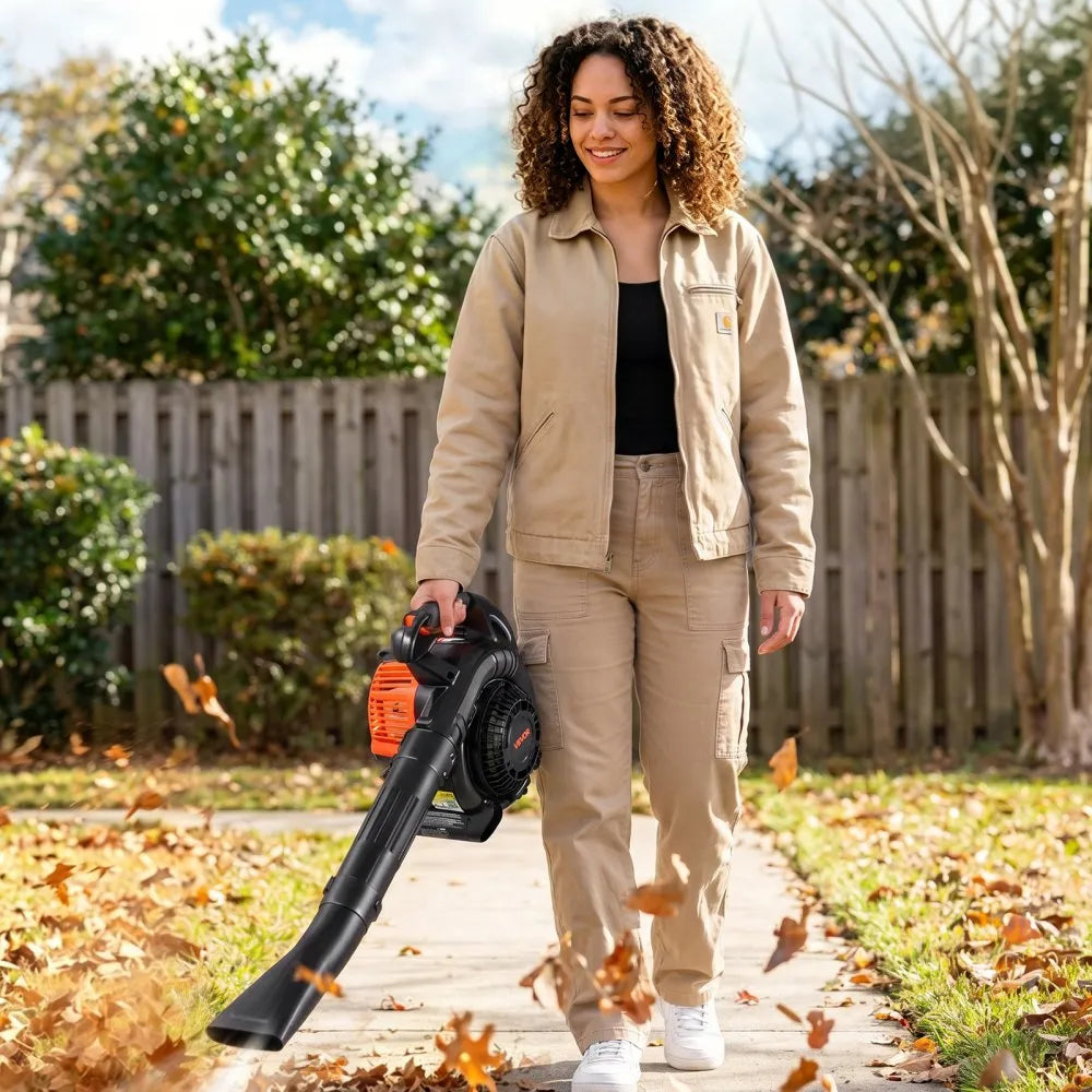 VEVOR Gas Leaf Blower, 25.4CC 4-Stroke Gas Powered Handheld Leaf Blower with 0.75L Fuel Tank, 340 CFM Air Volume, 130 MPH Air Speed, Ideal for Lawn Care, Leaves Cleaning, Yard Debris & Snow Removal