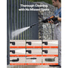 VEVOR Cordless Pressure Washer, 1200PSI MAX Portable Pressure Washer with Brushless Motor, Dual Batteries, 6-in-1 Nozzle & Water Hose, 4 Speed Adjustable, Handheld Power Cleaner for Home Garden Patio