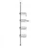 VEVOR Shower Corner Caddy Tension Pole, 42" to 114" High, Multi-Functional Shower Tension Pole with Strong Load-Bearing Tray, Rust-Proof Easy-to-Install Tension Pole, Fit for Bathroom & Washroom