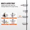 VEVOR Shower Corner Caddy Tension Pole, 42" to 114" High, Multi-Functional Shower Tension Pole with Strong Load-Bearing Tray, Rust-Proof Easy-to-Install Tension Pole, Fit for Bathroom & Washroom