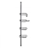 VEVOR Shower Corner Caddy Tension Pole, 42" to 114" High, Multi-Functional Shower Tension Pole with Strong Load-Bearing Tray, Rust-Proof Easy-to-Install Tension Pole, Fit for Bathroom & Washroom