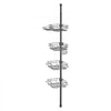 VEVOR Shower Corner Caddy Tension Pole, 42" to 114" High, Multi-Functional Shower Tension Pole with Strong Load-Bearing Tray, Rust-Proof Easy-to-Install Tension Pole, Fit for Bathroom & Washroom