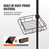 VEVOR Shower Corner Caddy Tension Pole, 42" to 114" High, Multi-Functional Shower Tension Pole with Strong Load-Bearing Tray, Rust-Proof Easy-to-Install Tension Pole, Fit for Bathroom & Washroom