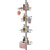 VEVOR Shower Corner Caddy Tension Pole, 42" to 114" High, Multi-Functional Shower Tension Pole with Strong Load-Bearing Tray, Rust-Proof Easy-to-Install Tension Pole, Fit for Bathroom & Washroom