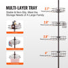 VEVOR Shower Corner Caddy Tension Pole, 56" to 114" High, Multi-Functional Shower Tension Pole with Strong Load-Bearing Tray, Rust-Proof Easy-to-Install Tension Pole, Fit for Bathroom & Washroom