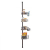 VEVOR Shower Corner Caddy Tension Pole, 56" to 114" High, Multi-Functional Shower Tension Pole with Strong Load-Bearing Tray, Rust-Proof Easy-to-Install Tension Pole, Fit for Bathroom & Washroom