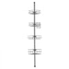 VEVOR Shower Corner Caddy Tension Pole, 56" to 114" High, Multi-Functional Shower Tension Pole with Strong Load-Bearing Tray, Rust-Proof Easy-to-Install Tension Pole, Fit for Bathroom & Washroom