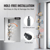 VEVOR Shower Corner Caddy Tension Pole, 56" to 114" High, Multi-Functional Shower Tension Pole with Strong Load-Bearing Tray, Rust-Proof Easy-to-Install Tension Pole, Fit for Bathroom & Washroom