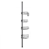 VEVOR Shower Corner Caddy Tension Pole, 56" to 114" High, Multi-Functional Shower Tension Pole with Strong Load-Bearing Tray, Rust-Proof Easy-to-Install Tension Pole, Fit for Bathroom & Washroom
