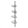 VEVOR Shower Corner Caddy Tension Pole, 56" to 114" High, Multi-Functional Shower Tension Pole with Strong Load-Bearing Tray, Rust-Proof Easy-to-Install Tension Pole, Fit for Bathroom & Washroom
