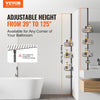 VEVOR Shower Corner Caddy Tension Pole, 39" to 125" High, Multi-Functional Shower Tension Pole with Strong Load-Bearing Tray, Rust-Proof Easy-to-Install Tension Pole, Fit for Bathroom & Washroom