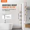 VEVOR Shower Corner Caddy Tension Pole, 39" to 125" High, Multi-Functional Shower Tension Pole with Strong Load-Bearing Tray, Rust-Proof Easy-to-Install Tension Pole, Fit for Bathroom & Washroom