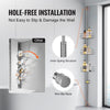 VEVOR Shower Corner Caddy Tension Pole, 39" to 125" High, Multi-Functional Shower Tension Pole with Strong Load-Bearing Tray, Rust-Proof Easy-to-Install Tension Pole, Fit for Bathroom & Washroom