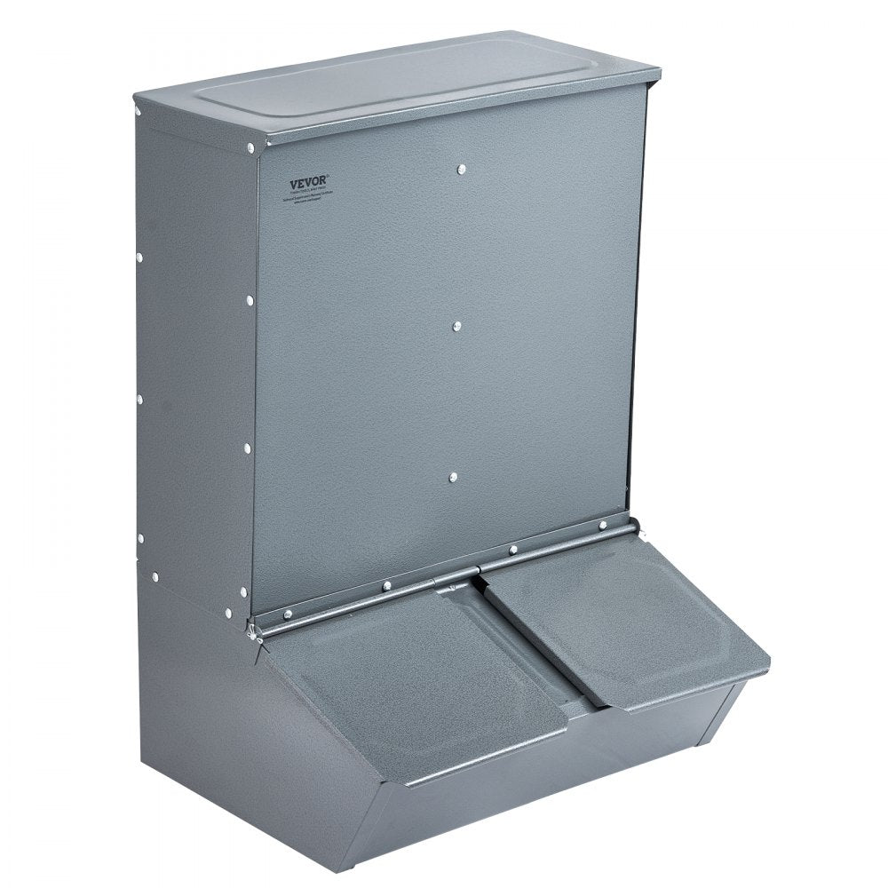 VEVOR Hog Feeder, 3.7 Bushel Capacity, Double Door Pig Feeder, Heavy Duty Steel Piglets Feeder, Multipurpose Trough Creep Feeder, Outdoor Livestock Feeder Farm Accessory for Feeding up to 8 Hogs