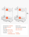 VEVOR Under Sink Organizer, 2 Pack 2-Tier Pull Out Cabinet Organizer with 4-Level Height Adjustment, Metal Slide Out Shelf, Multi-Purpose Cabinet Organizers and Storage for Bathroom & Kitchen, White
