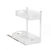 VEVOR Under Sink Organizer, 2 Pack 2-Tier Pull Out Cabinet Organizer with 4-Level Height Adjustment, Metal Slide Out Shelf, Multi-Purpose Cabinet Organizers and Storage for Bathroom & Kitchen, White