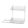 VEVOR Under Sink Organizer, 2 Pack 2-Tier Pull Out Cabinet Organizer with 4-Level Height Adjustment, Metal Slide Out Shelf, Multi-Purpose Cabinet Organizers and Storage for Bathroom & Kitchen, White