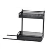 VEVOR Under Sink Organizer, 2 Pack 2-Tier Pull Out Cabinet Organizer with 4-Level Height Adjustment, Metal Slide Out Shelf, Multi-Purpose Cabinet Organizers and Storage for Bathroom & Kitchen, Black