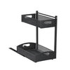 VEVOR Under Sink Organizer, 2 Pack 2-Tier Pull Out Cabinet Organizer with 4-Level Height Adjustment, Metal Slide Out Shelf, Multi-Purpose Cabinet Organizers and Storage for Bathroom & Kitchen, Black