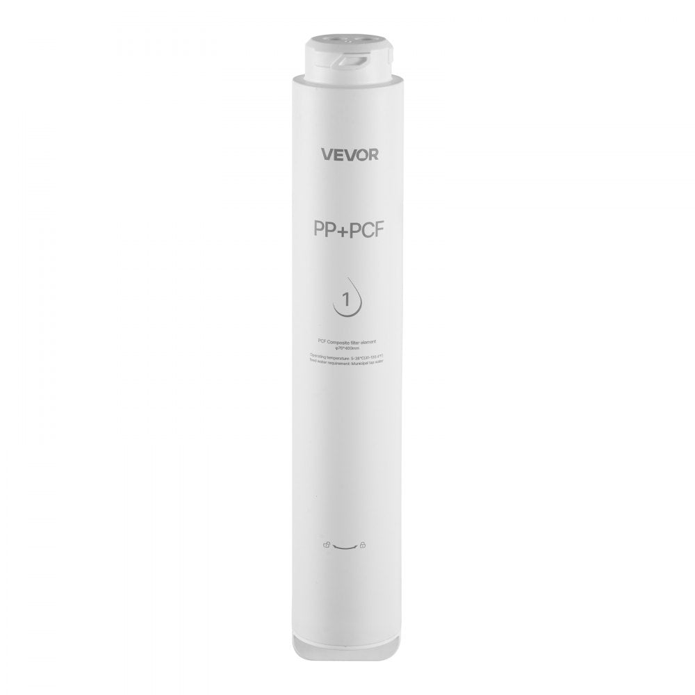 VEVOR Reverse Osmosis System PCF Pre-Composite Replacement Filter Cartridge, Easy Replacement for 12 Months, Reduces Chlorine, Compatible with RO System SS-201/SS-202/SS-203/SS-204/SS-205/SS-206 Units