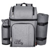 VEVOR Picnic Backpack, Beach Picnic Backpack Bag for 4 Person with Insulated Cooler Compartment, Detachable Bottle/Wine Holder, Lightweight Blanket, Plates and Cutlery Set for Hiking & Camping, Grey