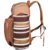 VEVOR Picnic Backpack, Beach Picnic Backpack Bag for 4 Person with Insulated Cooler Compartment, Detachable Bottle/Wine Holder, Lightweight Blanket, Plates and Cutlery Set for Hiking & Camping, Brown