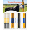 VEVOR Livestock Scratching Brush, 4PCS Goat Scratcher Brush Post with 16 Screws, 16.9"x3.9" Cow Scratcher for Back Itch Relief, Massage Grooming Scratch Tool for Horse Cattle Sheep Pig, Yellow & Blue
